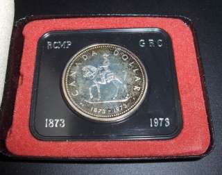 1973 RCMP Centennial Silver Specimen Canadian Dollar  