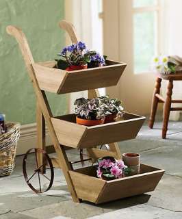   Wheeled Vegetable Bin or Flower Garden Display Wagon Cart  