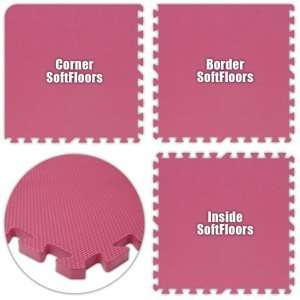  Floor Pad, SoftFloors, Pink, 14 x 42 Set, Total Sq. Ft 