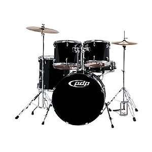  Pacific EZ 5pc Drum Set w/Cymbals Black Musical 