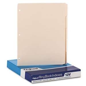 Oxford 13V   Three Hole Punched Index for Binder, 1/5 Cut 