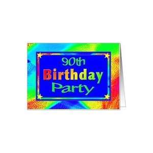  90th Birthday Party Invitations Bright Lights Card Toys 