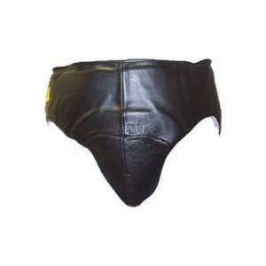   Padded Black Leather Boxing Abdominal Cup (large)