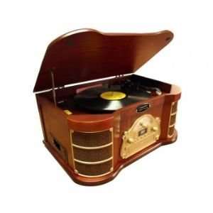   Turntable with AM/FM Radio/ CD/ Cassette/ USB Recording & iPod Player