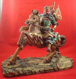 CHINESE RESIN STATUE GENERAL GUAN YU Ancient China Taoist Tao Warrior 