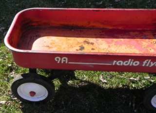 RED RADIO Flyer Vintage 9A Childrens Play Pull 28 Wagon Metal 