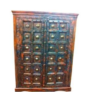   Brass Stars Antique Cabinet Armoire Rustic Furniture