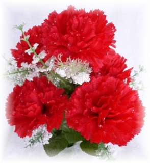 APPLE RED CARNATIONS Silk Wedding Bouquet Flowers  