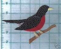 Robin fabric applique for quilt top block kit  