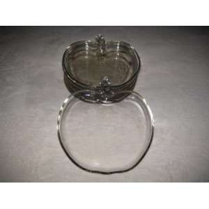   Piece Apple Shaped 8 Inch Glass Snack Plates 