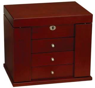 Cherry Wooden Jewelry Box Chest Armoire Fully Locks NEW  