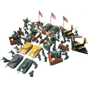   Army Men Toy Soldiers Play Set Missiles Jets Tanks B2 Bomber Toys