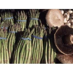  Asparagus and Mushrooms at Stall in Pike Place Market 