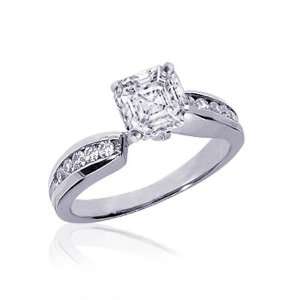   Asscher Cut Swirl Diamond Engagement Ring: Fascinating Diamonds