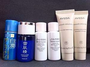   Kose Medicated Sekkisei, Shiseido White Lucent, Aveda Smooth Infusion