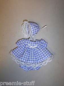 Baby doll clothes dress LAVENDER GINGHAM 4 DOLL 5 6  