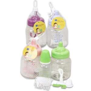  4pc Baby Bottle Set with 4oz Bottle/Bank/Brush Baby