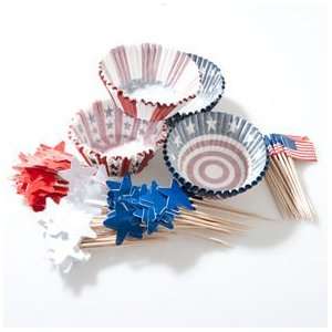  Patriotic Baking Cups with Picks Toys & Games