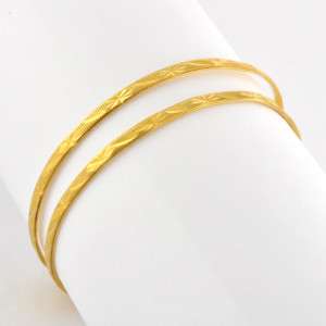 Fabulous A Pair of 22k Solid Gold Bangle style Bracelet  