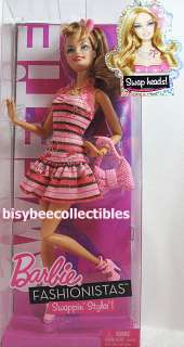 Barbie FASHIONISTAS SWEETIE Doll T7415 Swappin Styles! ~ 2010 