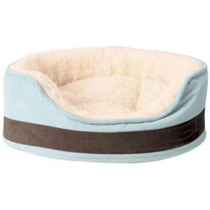 Furhaven Microsuede Modern Strip Oval Pet Dog Beds  
