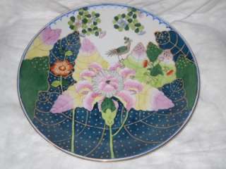   by Sadek Chinese Moriage Floral Exotic Bird Plate Charger  