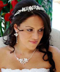   & Sparkling Crystal Bridal Wedding Tiara with Matching Jewelry Set
