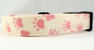 Awesome Pink Bubblegum Puppy Paws Dog Collar or Leash  