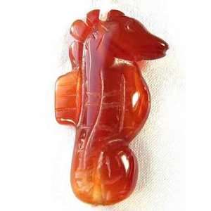   NATURAL Carnelian CARVED SEAHORSE Beads 9244CA Arts, Crafts & Sewing