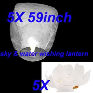 5x 59 inch Sky Lantern 8 color 5 X water lantern white  
