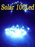 Solar 100 Blue Led Christmas String Light 15+H h351  