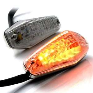  Street Bike Amber LED Turn Signals Light Side Markers For 