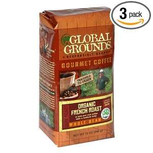 Global Grounds Organic Bird Friendly French Roast, Whole Bean, 12 