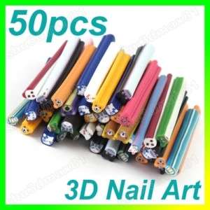 50x Nail Art Fimo Animal Canes Rods Decoration Stickers  