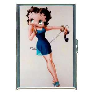   SLINKY BLUE DRESS ID CREDIT CARD WALLET CIGARETTE CASE COMPACT MIRROR