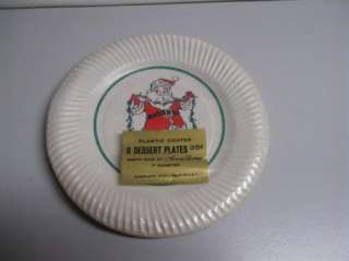   Vintage American Greetings Christmas Santa Dessert Paper Plates  