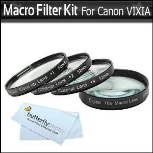 Piece Close Up Macro Filter Set (+1, +2, +4, +10) For Canon VIXIA HF 