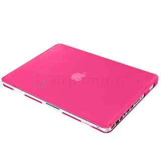 Clear Pink Hard Plastic Snap on Cover Shell Case For Macbook Pro 13 