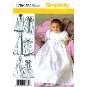  Simplicity 4766 Sewing Pattern Babies Christening Dress Gown Cape 