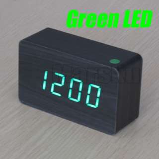 New white Blue Green Red LED Maple Wooden Wood Digital Alarm Clock