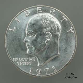 1971 S BU Silver Eisenhower Dollar US Coin Q0  