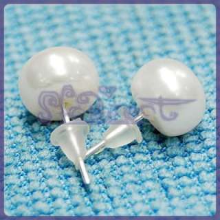   Pearl Earrings with Sterling Silver Stud Free Earring Gift Box  