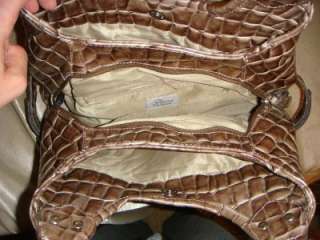 Genna De Rossi Brown Croc Handbag Purse Used Good  