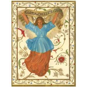 Caspari Box of 20 5 1/2 by 6 3/4 Holiday Notecards, Gloria in Excelsis 