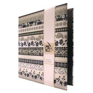  DCWV SY 010 00004 3 Ring Binder, Black and Cream with 