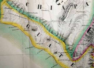 1825 Vandermaelen Map GUATEMALA CHIAPAS OAXACA MEXICO  