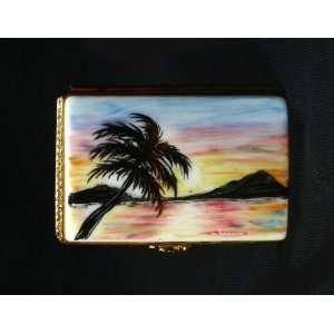  Sunset with Palm Tree Ltd Edition French Limoges Box