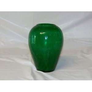  Green Crackle Glass Vase 