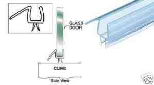 Frameless Shower Door Bottom Wipe,Seal W/Drip Rail,3/8  