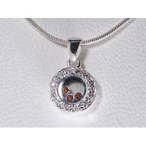   Sterling Silver Necklace with Mirrored Cubic Zirconia Pendant Jewelry